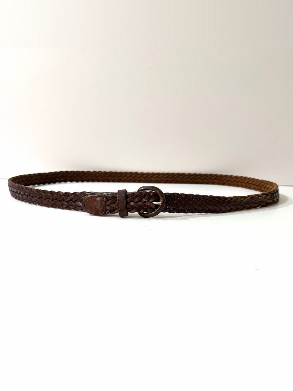 Vintage 1” Braided Leather Belt, Handmade in Uruguay
